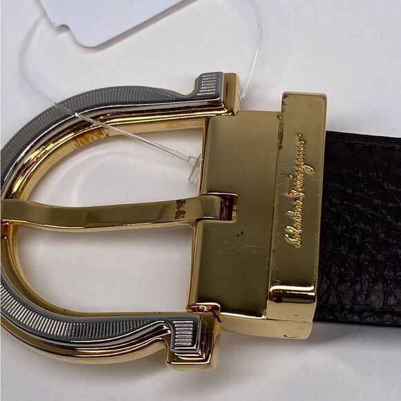 Salvatore Ferragamo Adjustable & Reversible Leather Buckle Belt size 32 - Picture 7 of 9